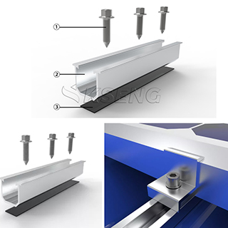 Mini rail solaire en aluminium à installation rapide en gros avec EPDM