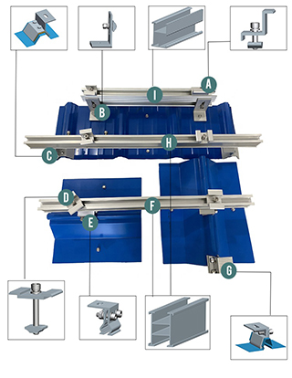 Pince de montage pour support solaire en aluminium de haute qualité, vente en gros